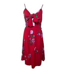 Free Press Floral Dress‎ Medium Red